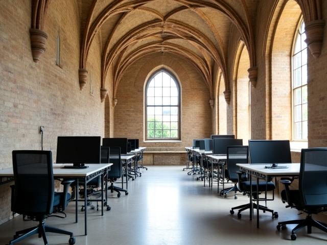 Oficinas modernas dentro de un convento reformado